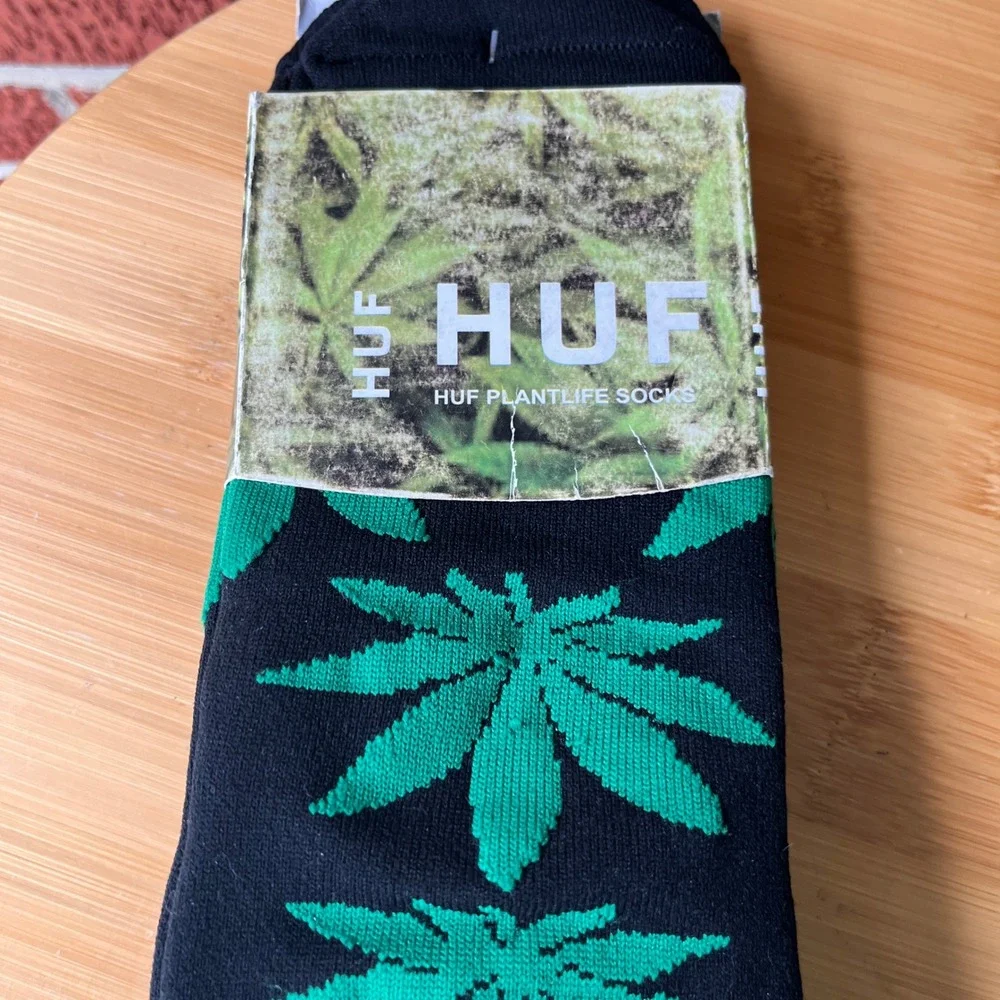 HUF Plantlife 420 Weed Leaf Socks 3-Pack Mens O/S Black Green SK0470 NEW RARE